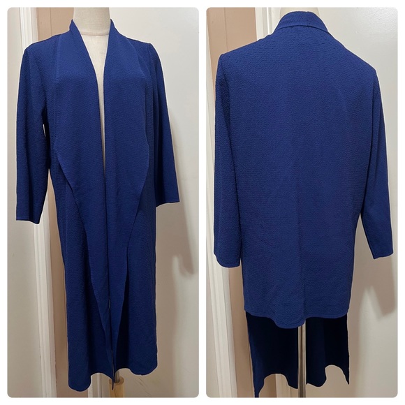 Travelers Collection by Chico's Drape Front Cardigan Women's Blue Crinkle M - Picture 2 of 11